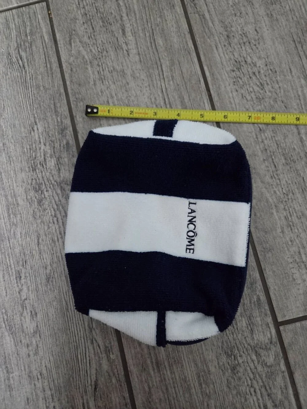 Lancôme Striped Terry Cosmetic Bag Navy White One Size